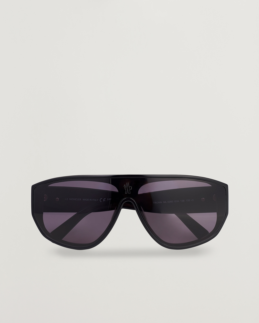 Herren | Moncler Lunettes Tronn Sunglasses Shiny Black/Smoke | Moncler Lunettes | Tronn Sunglasses Shiny Black/Smoke