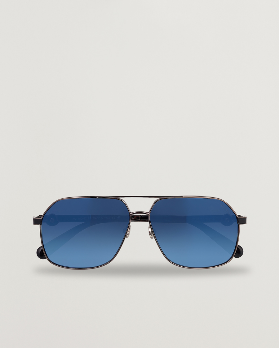 Herren | Moncler Lunettes Icepol Sunglasses Shiny Gunmetal/Blue Mirror | Moncler Lunettes | Icepol Sunglasses Shiny Gunmetal/Blue Mirror