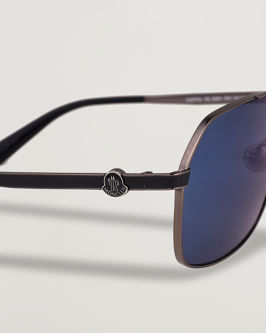 Herren | Moncler Lunettes Icepol Sunglasses Shiny Gunmetal/Blue Mirror | Moncler Lunettes | Icepol Sunglasses Shiny Gunmetal/Blue Mirror