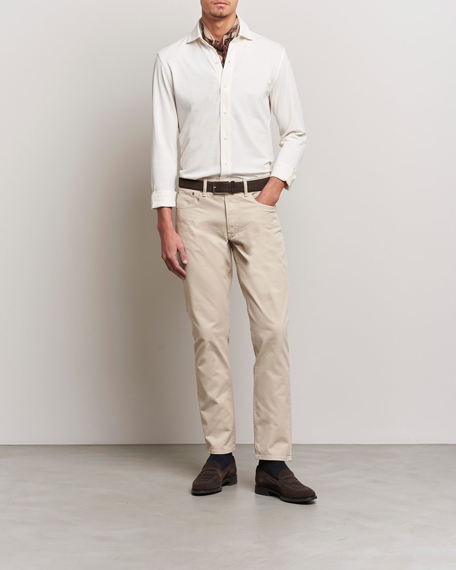 Herren | Hemden | Ralph Lauren Purple Label | Washed Cotton Pique Shirt Cream