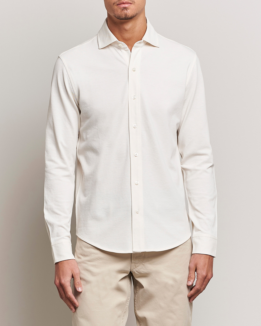 Herren | Hemden | Ralph Lauren Purple Label | Washed Cotton Pique Shirt Cream