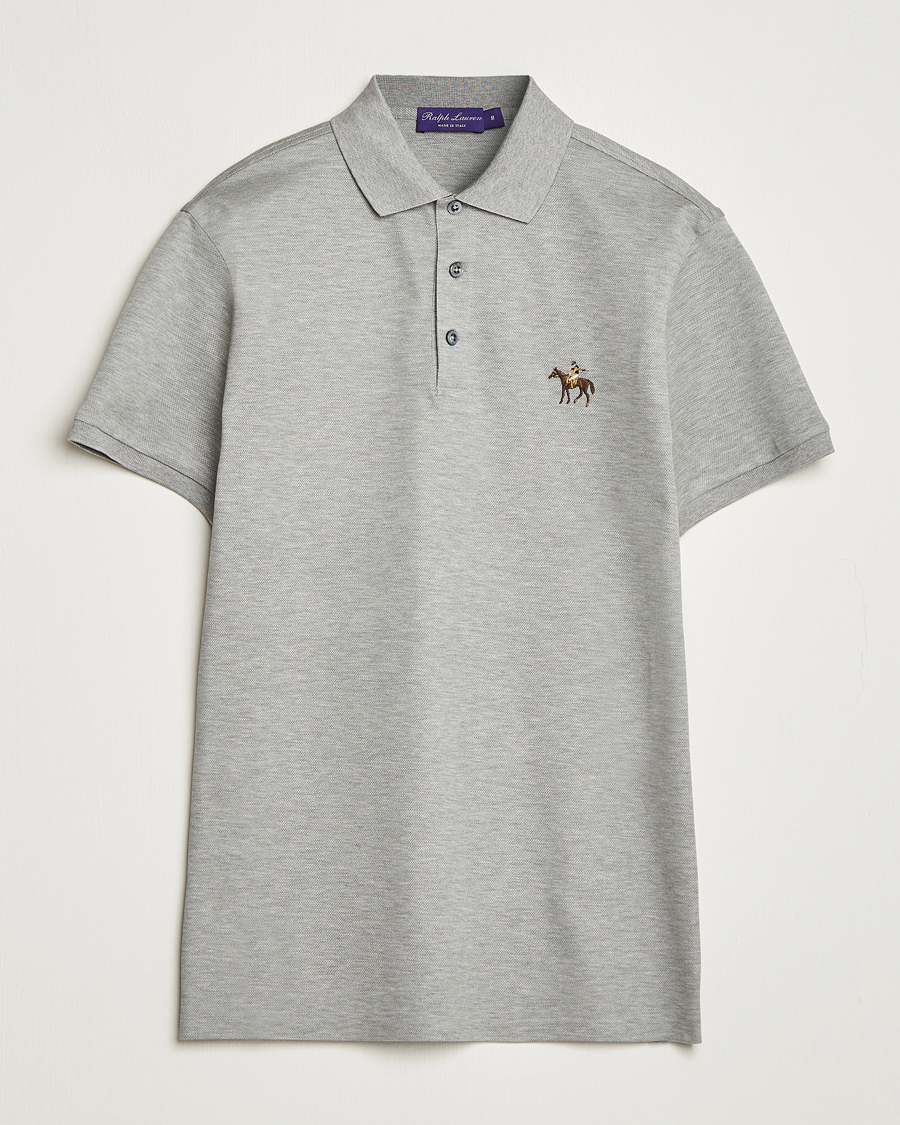 Herren | Poloshirts | Ralph Lauren Purple Label | Mercerized Cotton Polo Light Grey Heather