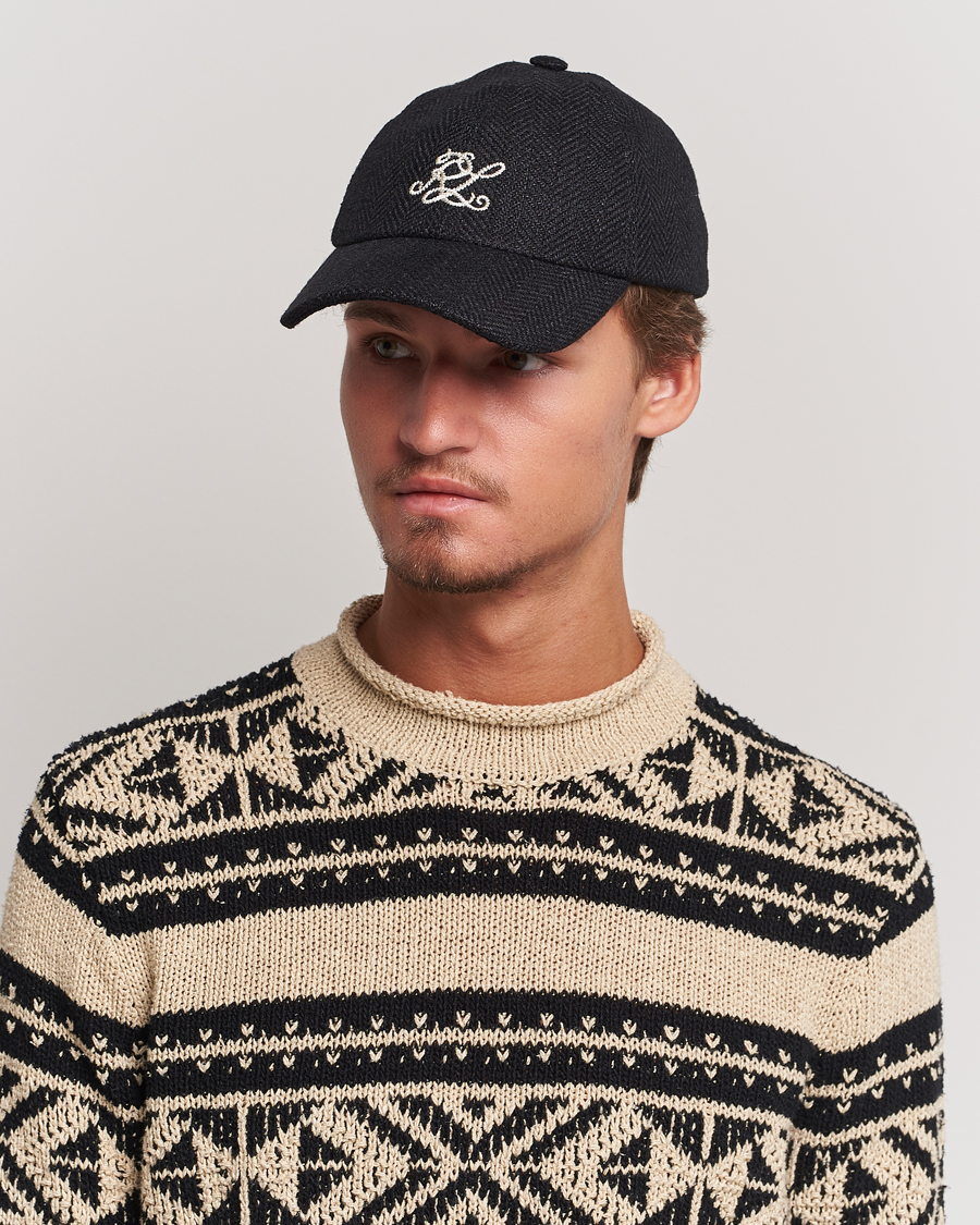 Herren | Ralph Lauren Purple Label Linen/Silk Baseball Cap Black | Ralph Lauren Purple Label | Linen/Silk Baseball Cap Black