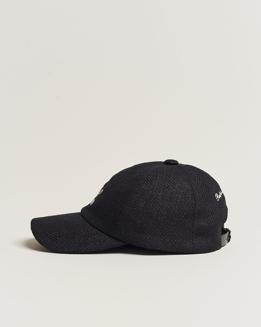 Herren | Ralph Lauren Purple Label Linen/Silk Baseball Cap Black | Ralph Lauren Purple Label | Linen/Silk Baseball Cap Black