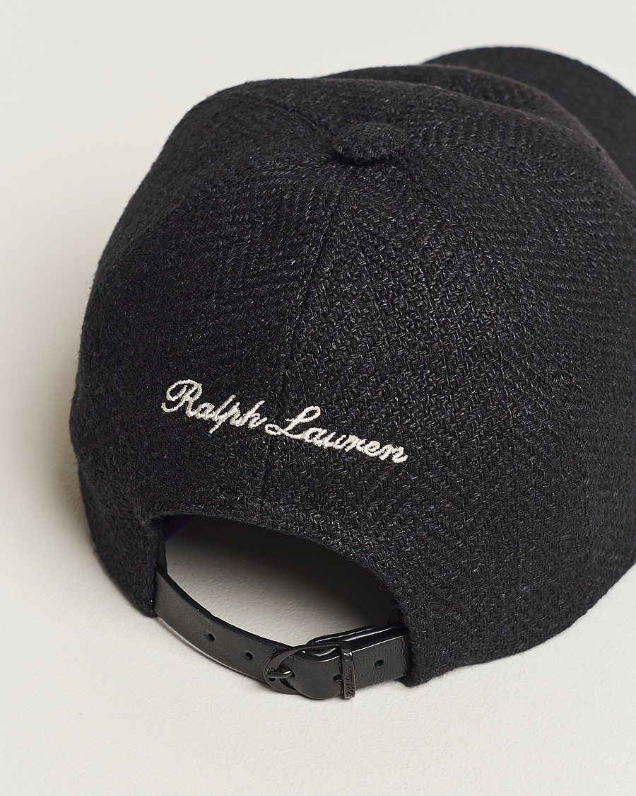 Herren | Ralph Lauren Purple Label Linen/Silk Baseball Cap Black | Ralph Lauren Purple Label | Linen/Silk Baseball Cap Black