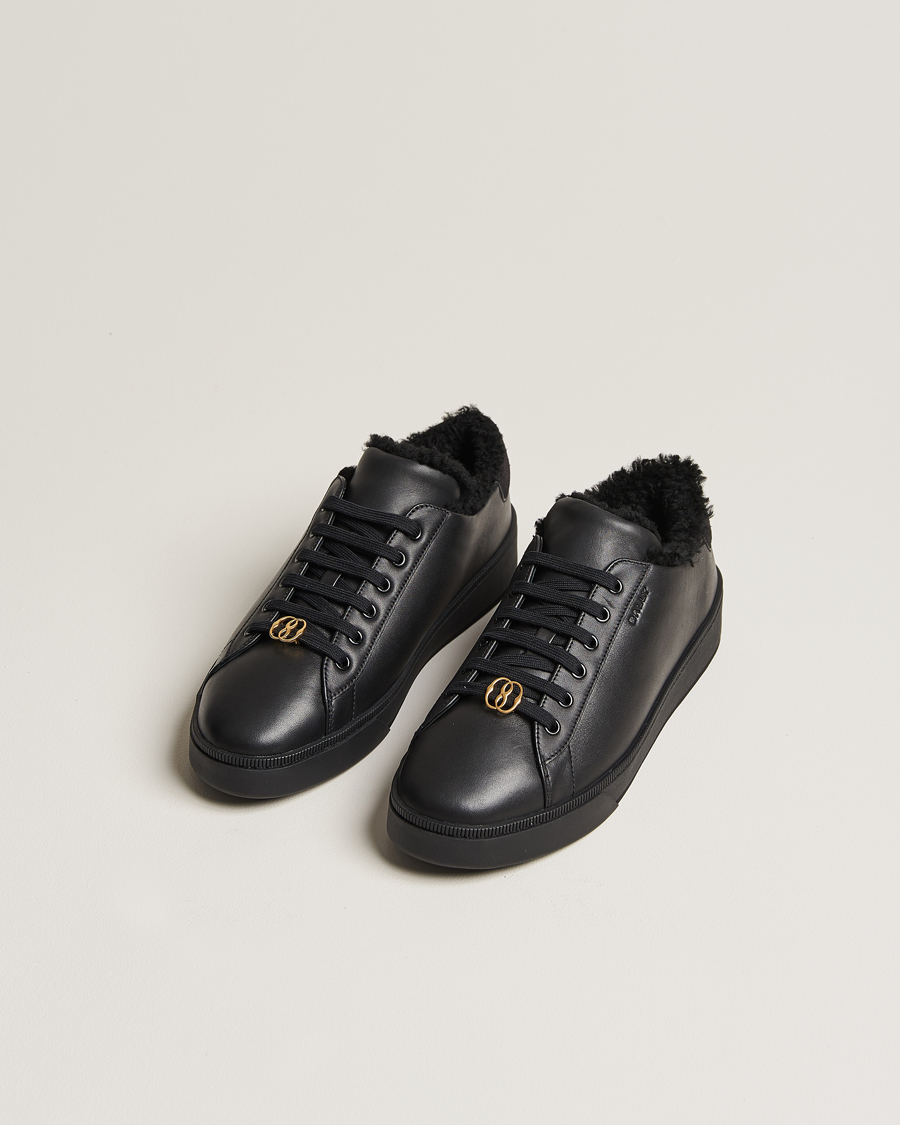 Herren | Bally Ryver Leather Shearling Sneaker Black | Bally | Ryver Leather Shearling Sneaker Black