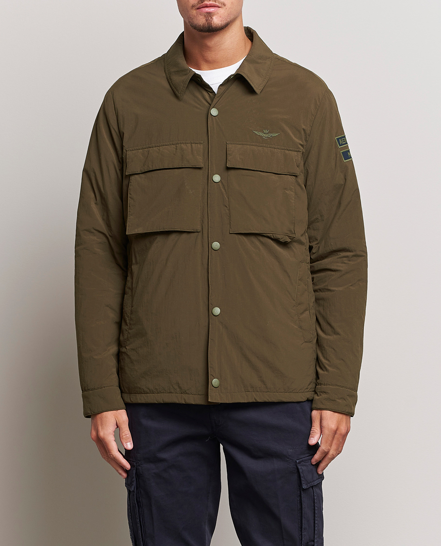 Herren | Jacken | Aeronautica Militare | Light Padded Pocket Shirt Jacket Off Green