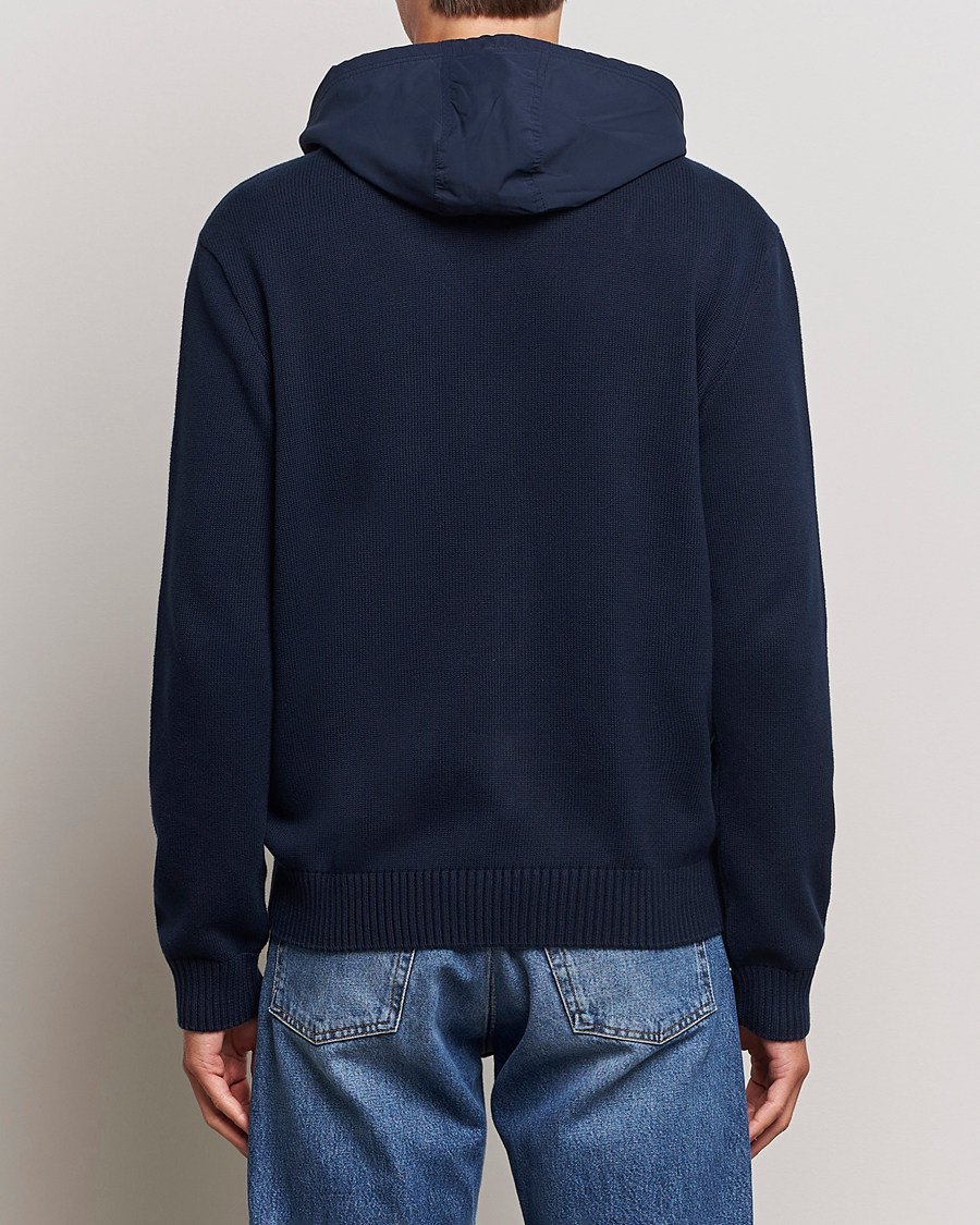 Herren | Pullover | Aeronautica Militare | Mixed Full Zip Hoodie Dark Blue