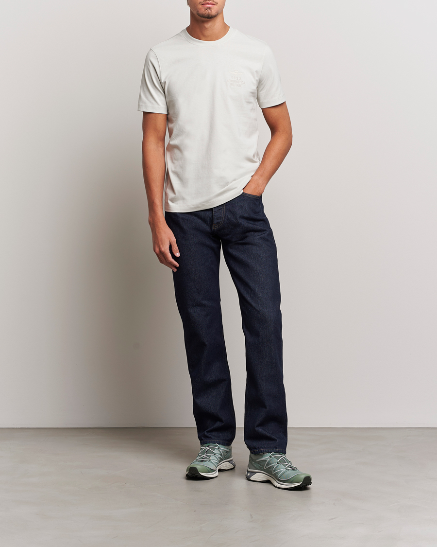 Herren | T-Shirts | Aeronautica Militare | TS2129 Crew Neck T-Shirt Ice Palace