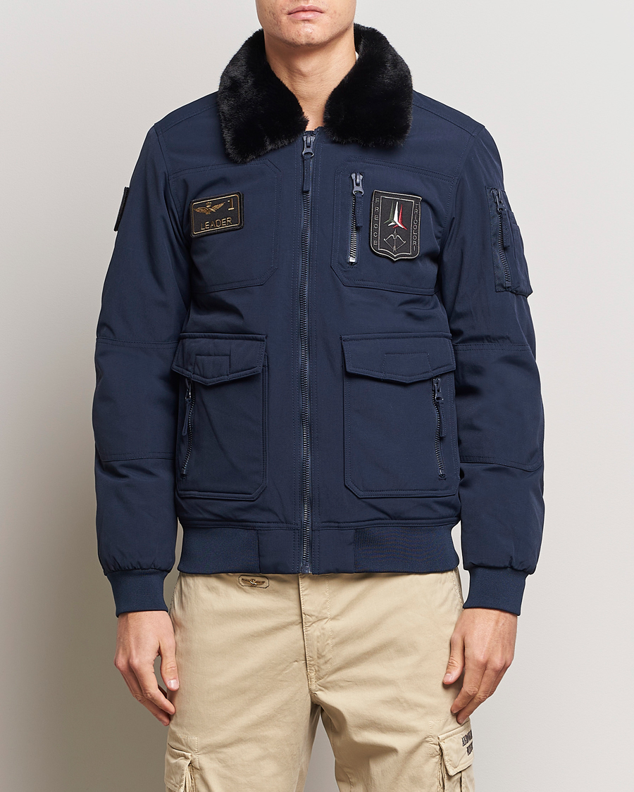 Herren | Jacken | Aeronautica Militare | Padded Pilot Bomber Jacket Dark Blue