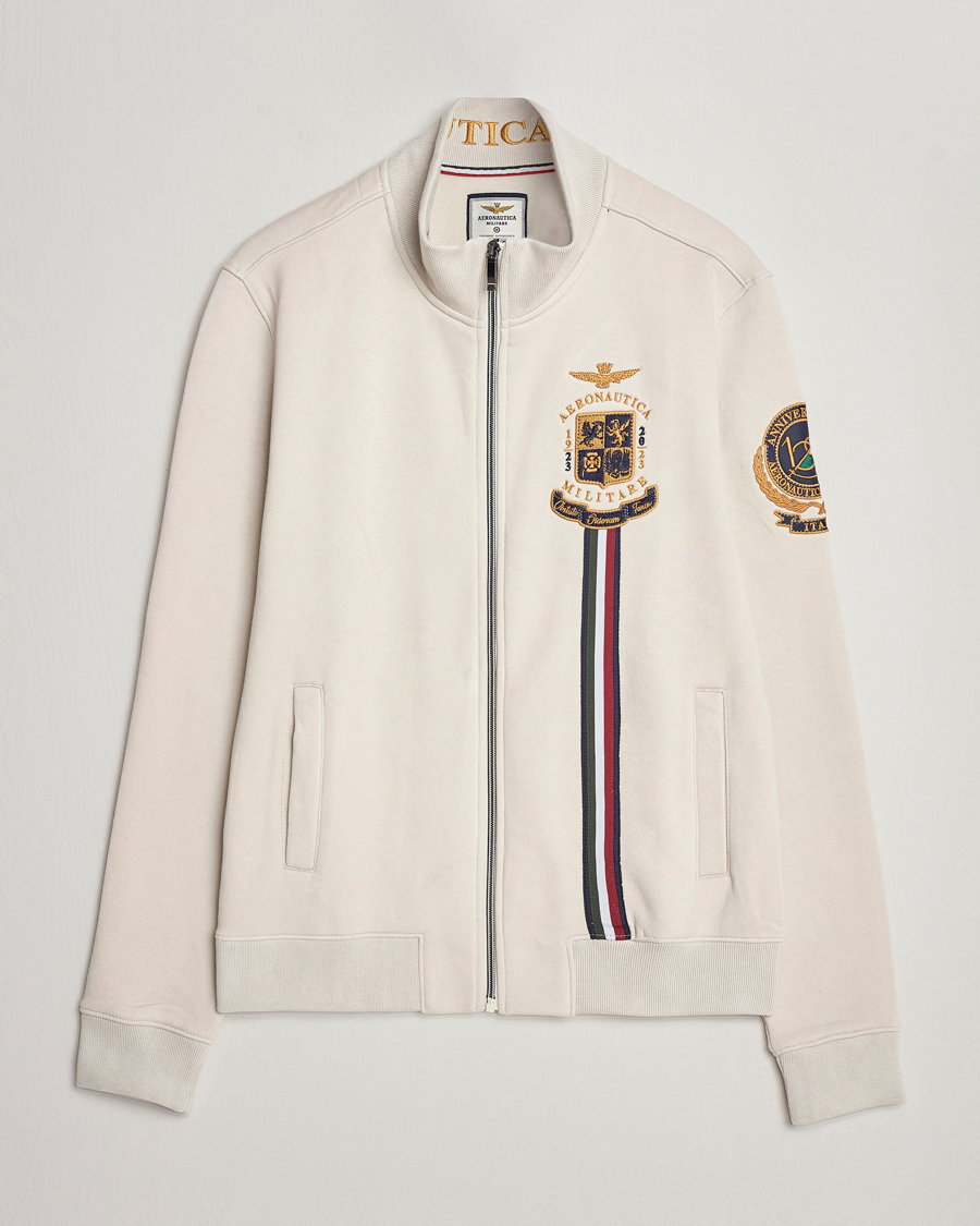 Herren | Pullover | Aeronautica Militare | Felpa Full Zip Sweatshirt Ice White