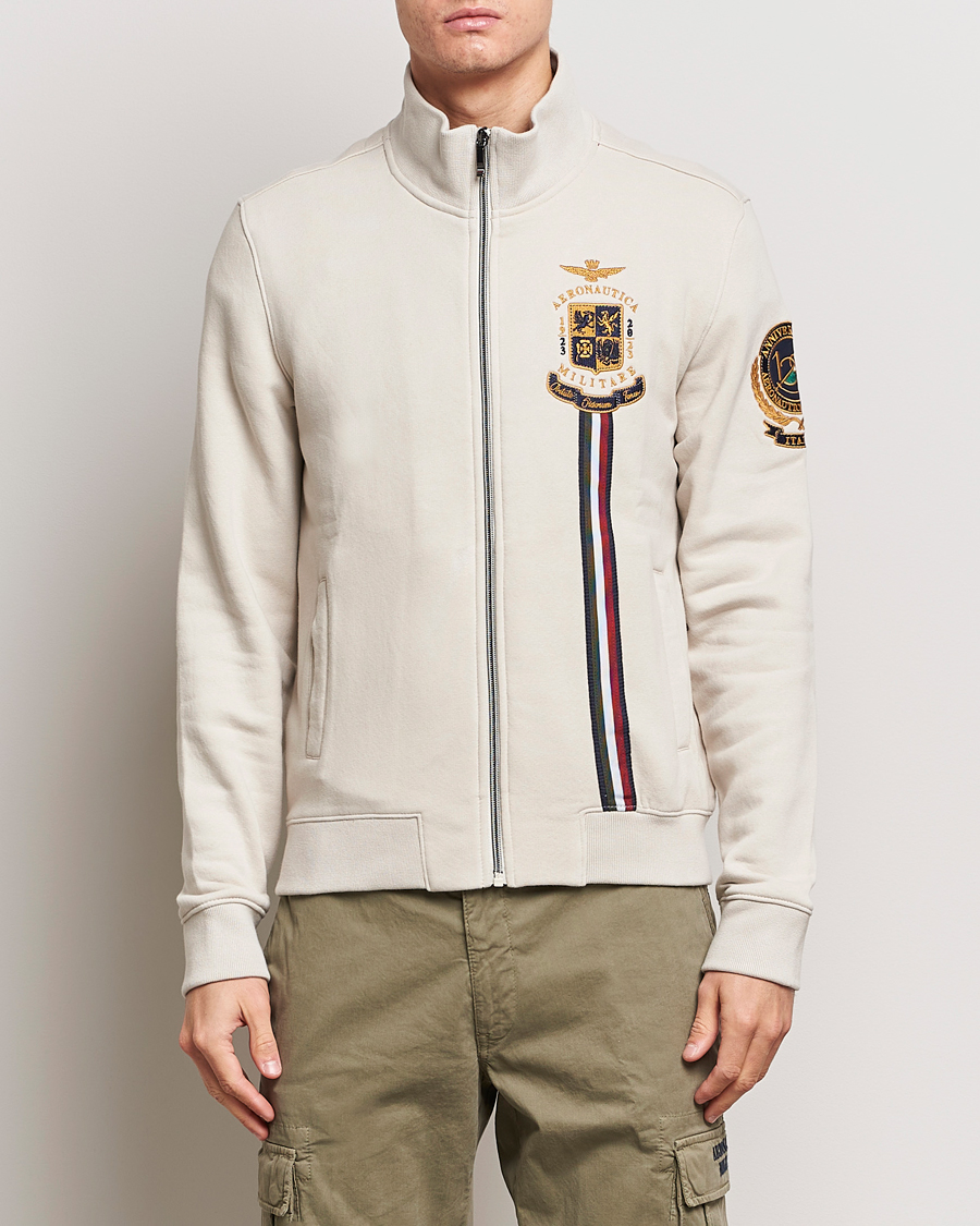 Herren | Pullover | Aeronautica Militare | Felpa Full Zip Sweatshirt Ice White