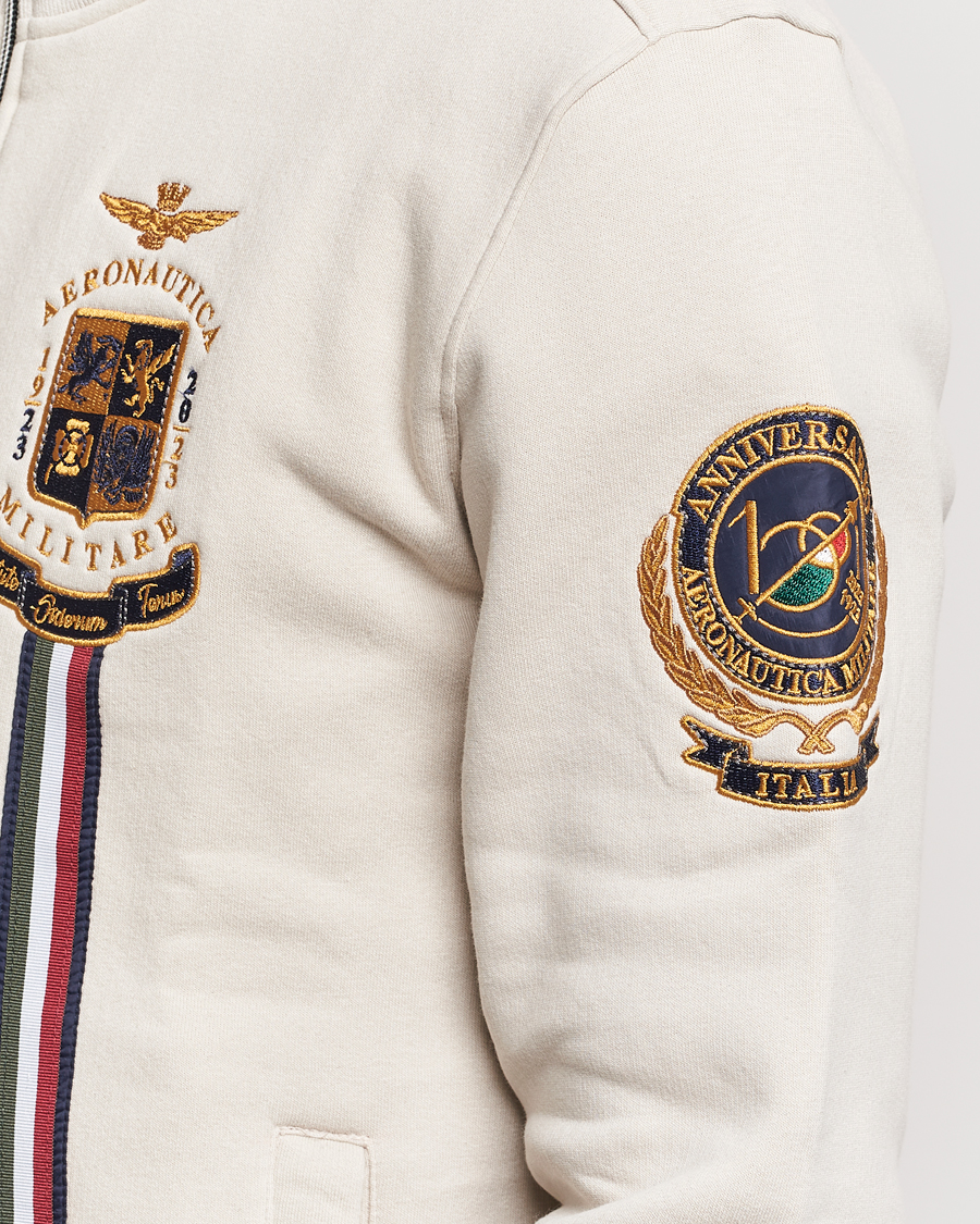 Herren | Pullover | Aeronautica Militare | Felpa Full Zip Sweatshirt Ice White