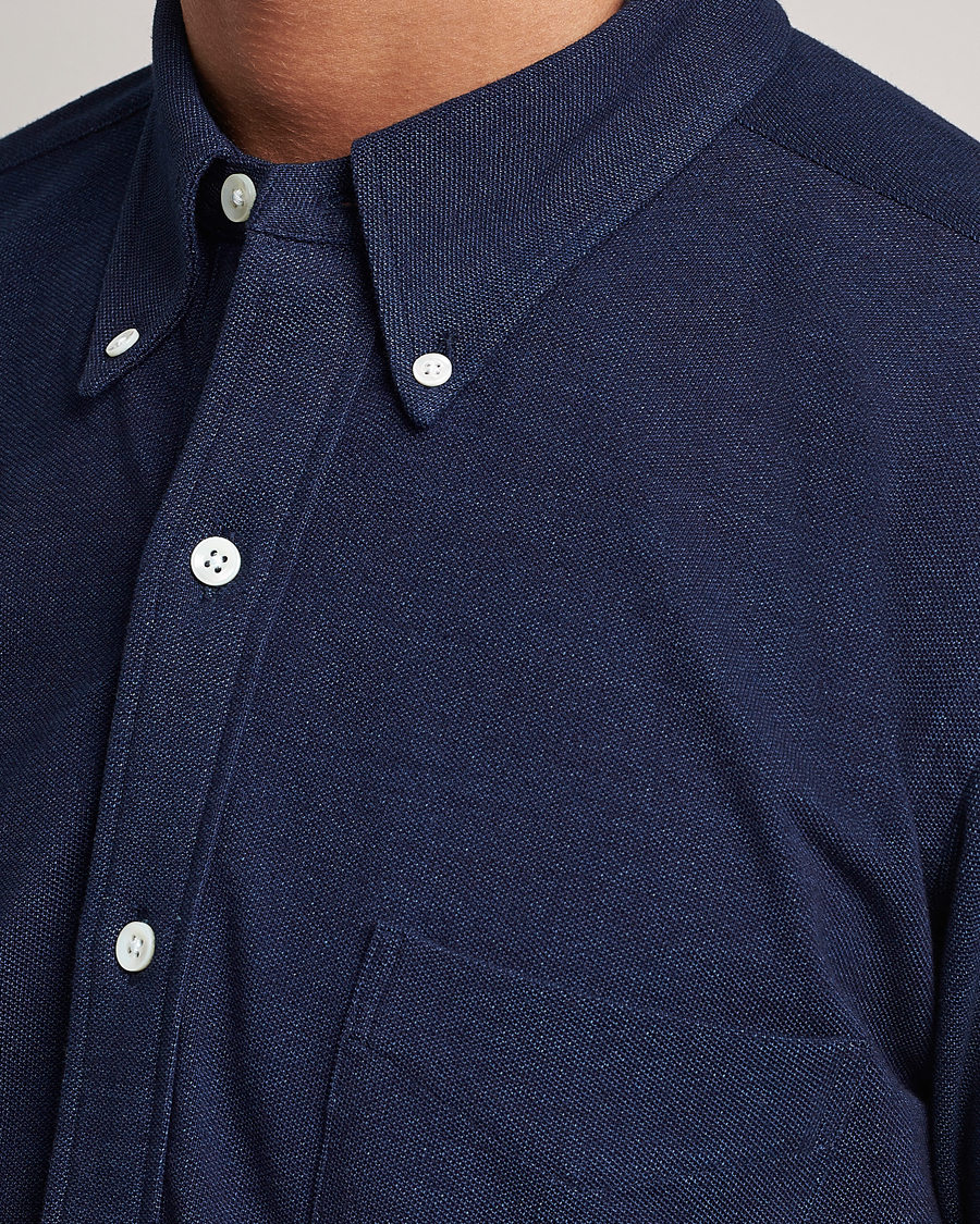 Herren | Hemden | Kamakura Shirts | Vintage Ivy Knit Popover Shirt Navy