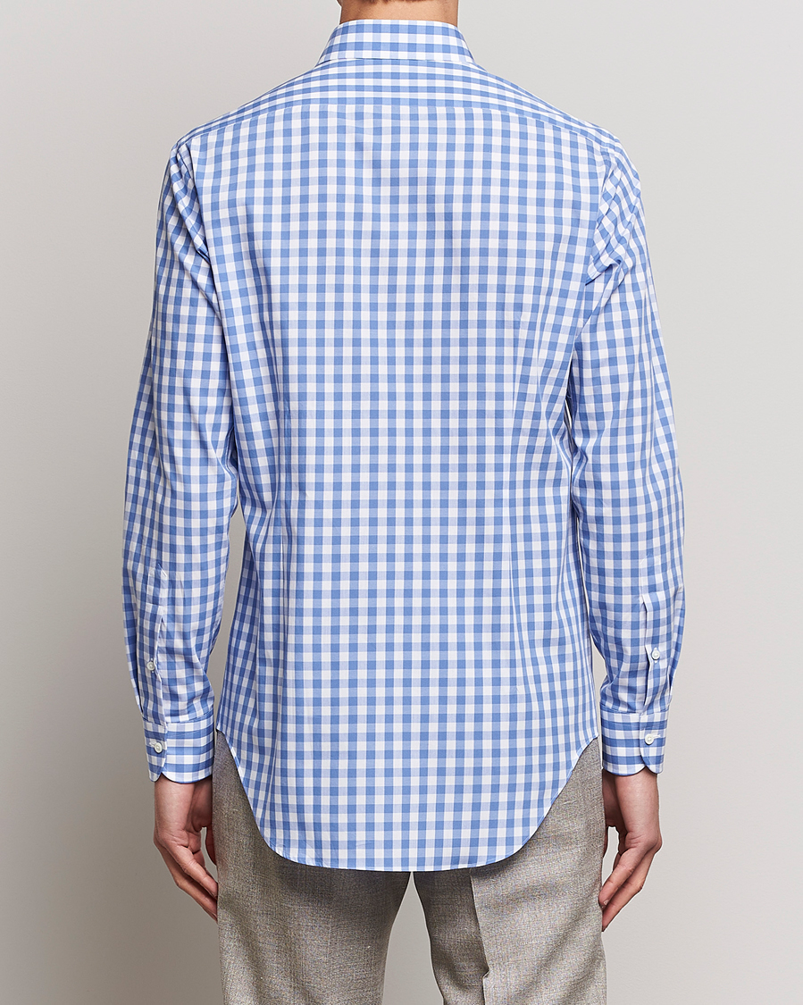 Herren | Hemden | Kamakura Shirts | Slim Fit Broadcloth Spread Shirt Blue Gingham