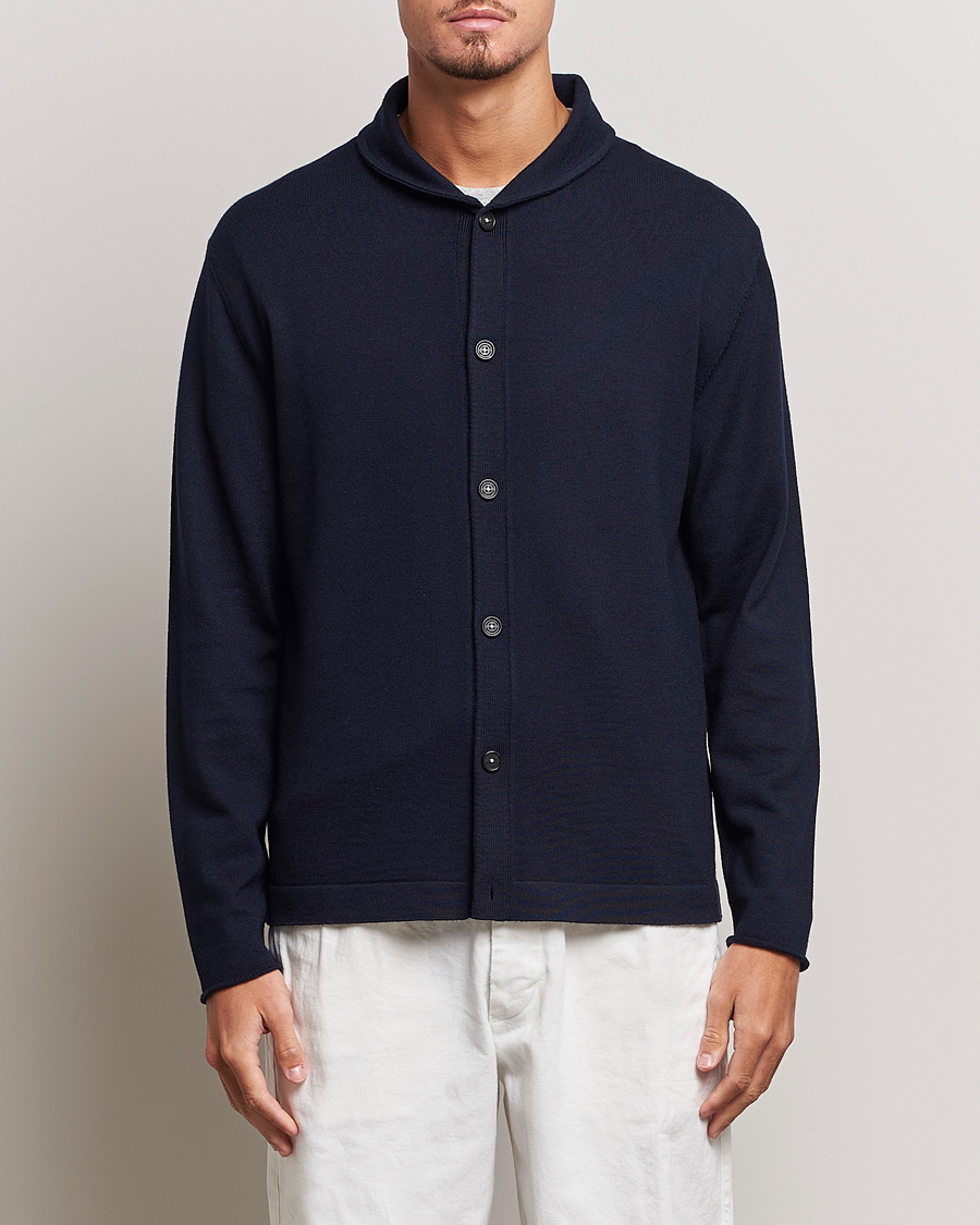 Herren | Pullover | Massimo Alba | Shawl Collar Cardigan Navy