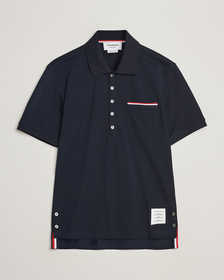 Herren | Poloshirts | Thom Browne | Mercerized Piquet Polo Navy