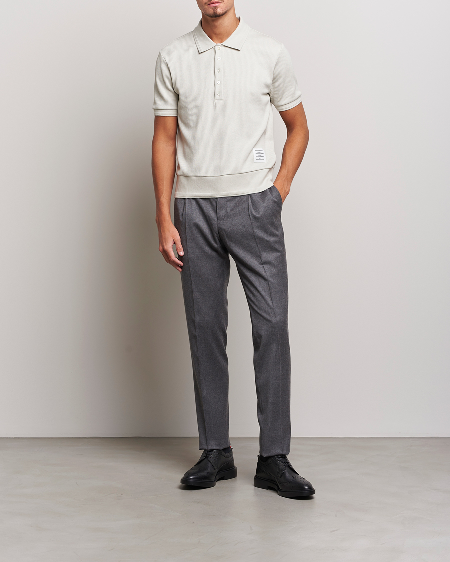 Herren | Poloshirts | Thom Browne | Short Sleeve Knitted Polo Natural White