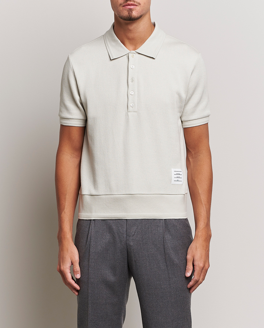 Herren | Poloshirts | Thom Browne | Short Sleeve Knitted Polo Natural White