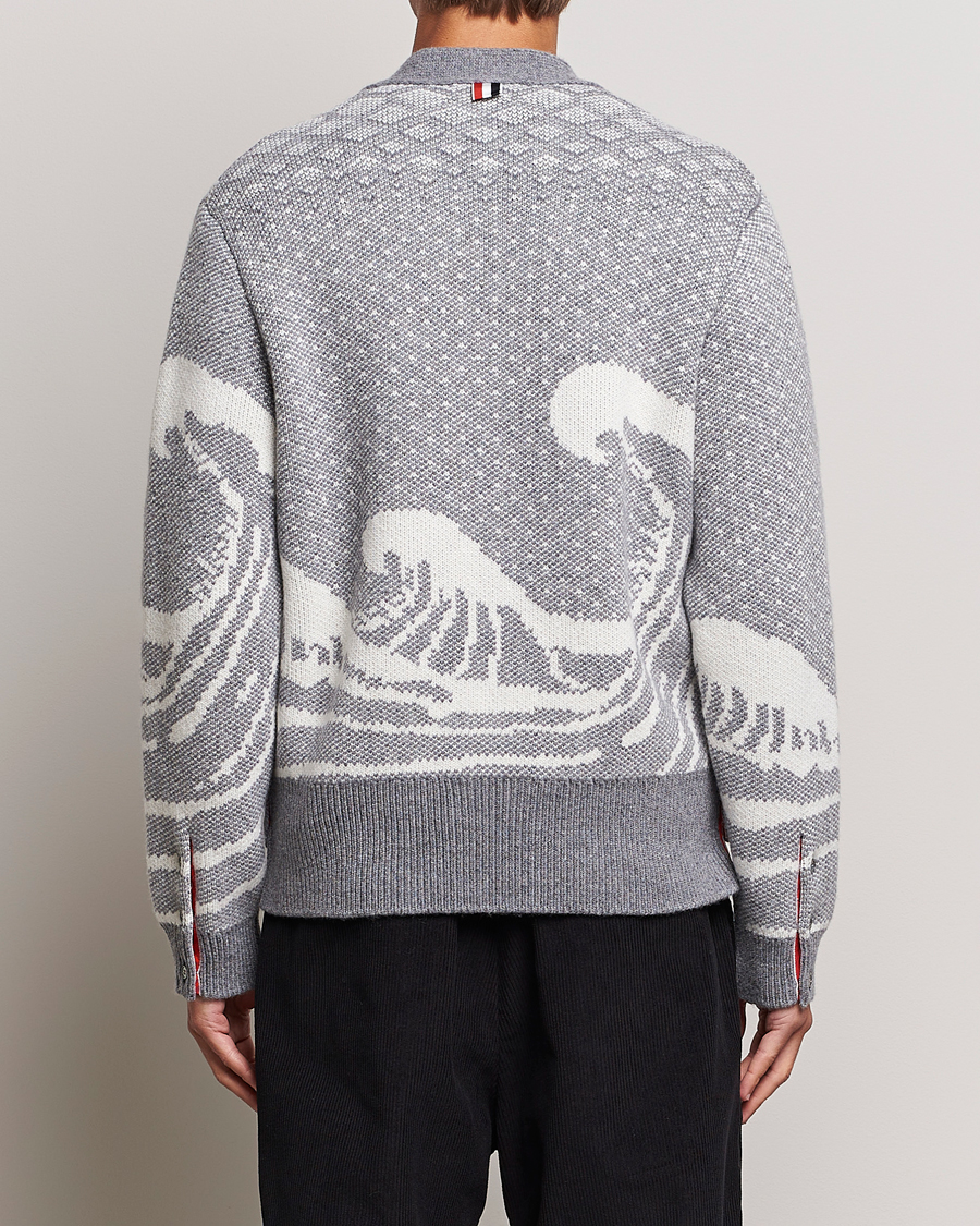 Herren | Pullover | Thom Browne | Fair Isle Jacquard Cardigan Grey
