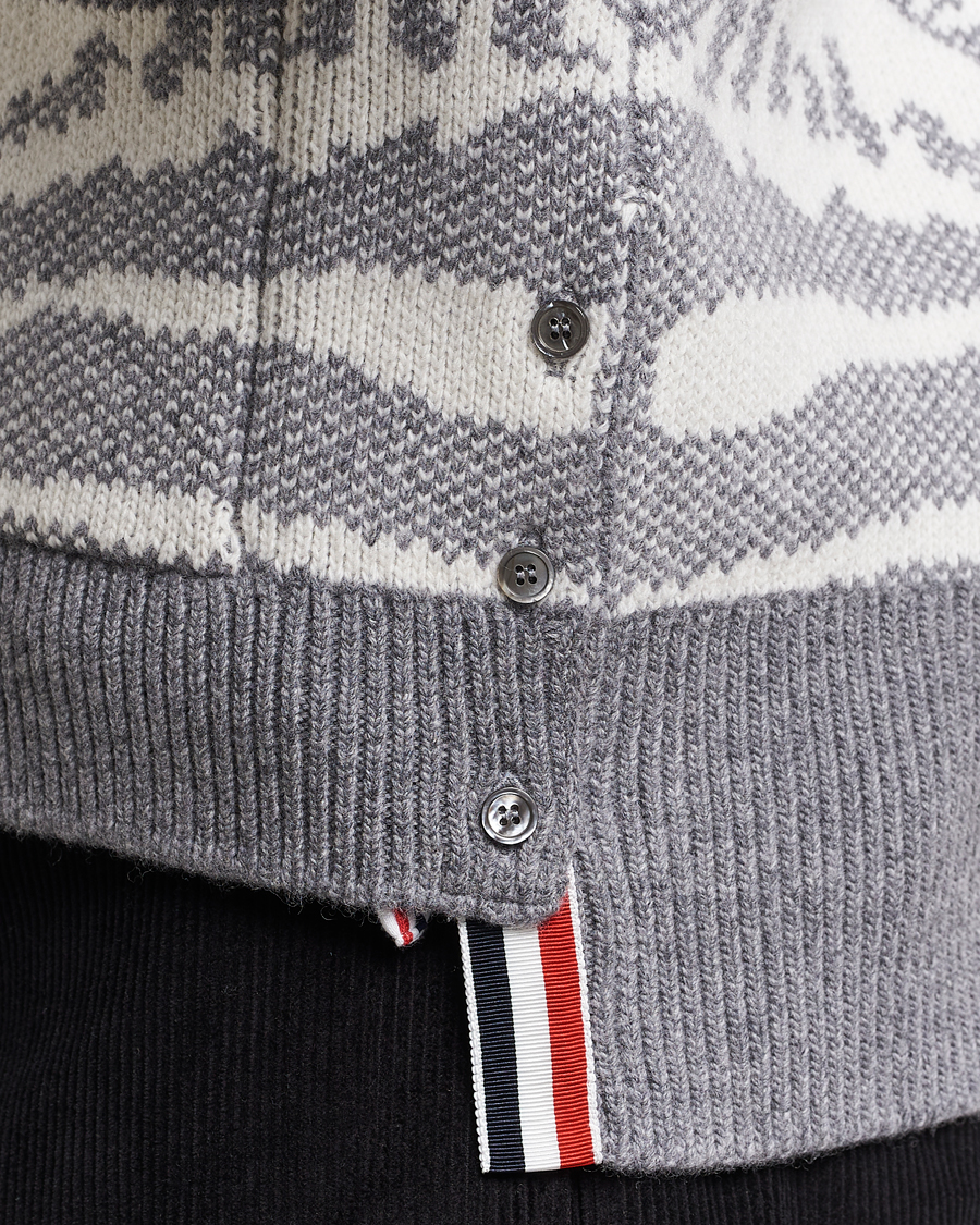 Herren | Pullover | Thom Browne | Fair Isle Jacquard Cardigan Grey