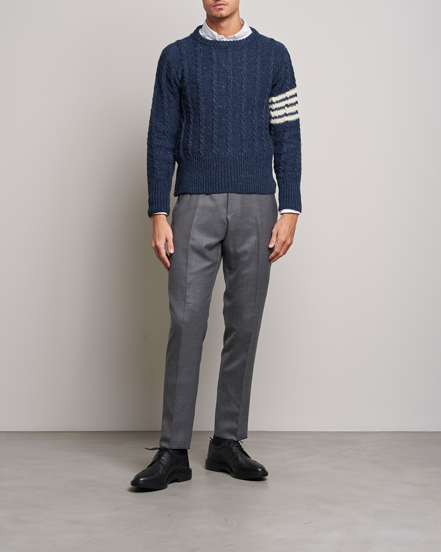 Herren | Pullover | Thom Browne | Donegal Cable Sweater Blue