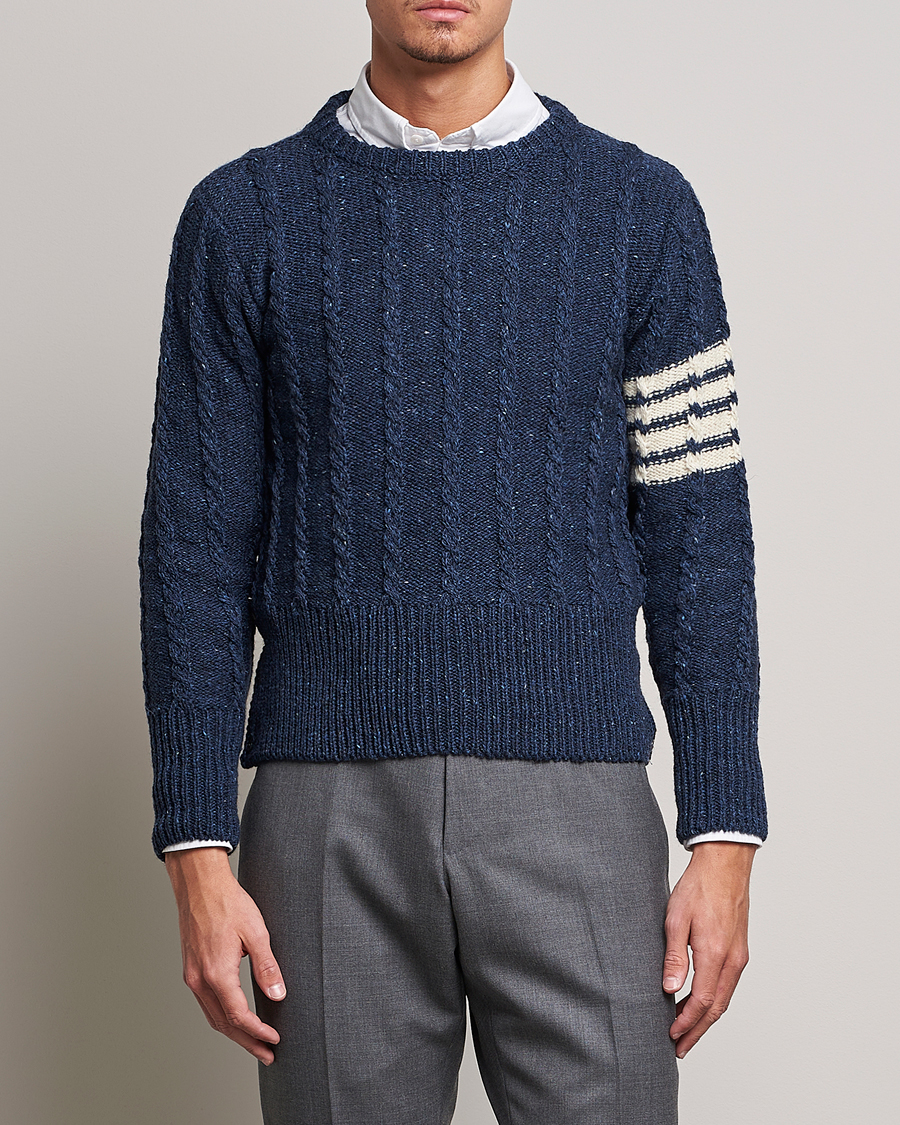 Herren | Pullover | Thom Browne | Donegal Cable Sweater Blue