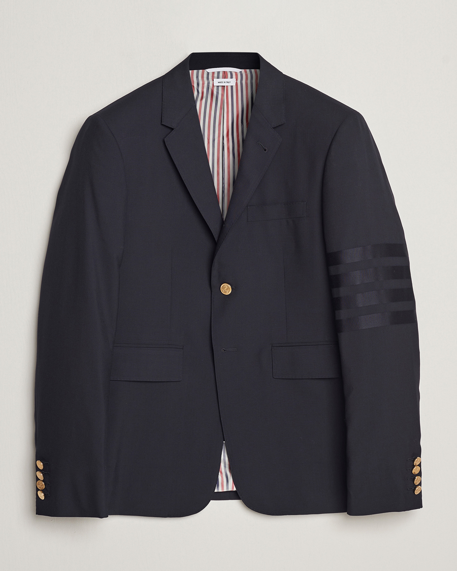 Herren | Sakkos | Thom Browne | Tonal 4 Bar Wool Blazer Navy
