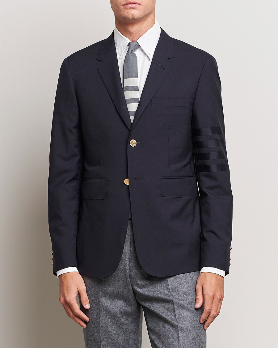 Herren | Sakkos | Thom Browne | Tonal 4 Bar Wool Blazer Navy