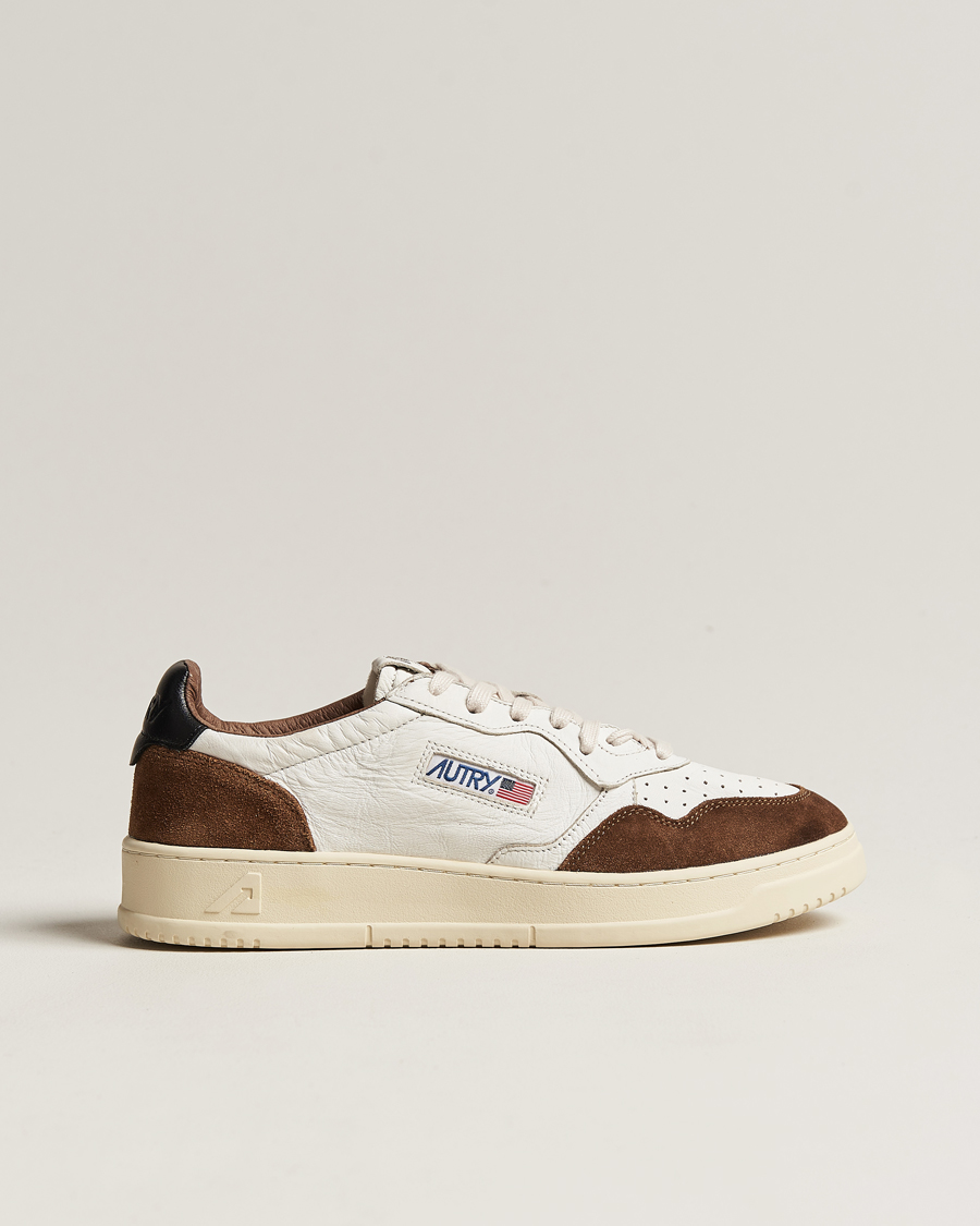 Herren | Autry Medalist Low Goat Leather/Suede Sneaker Cigarr/Black | Autry | Medalist Low Goat Leather/Suede Sneaker Cigarr/Black