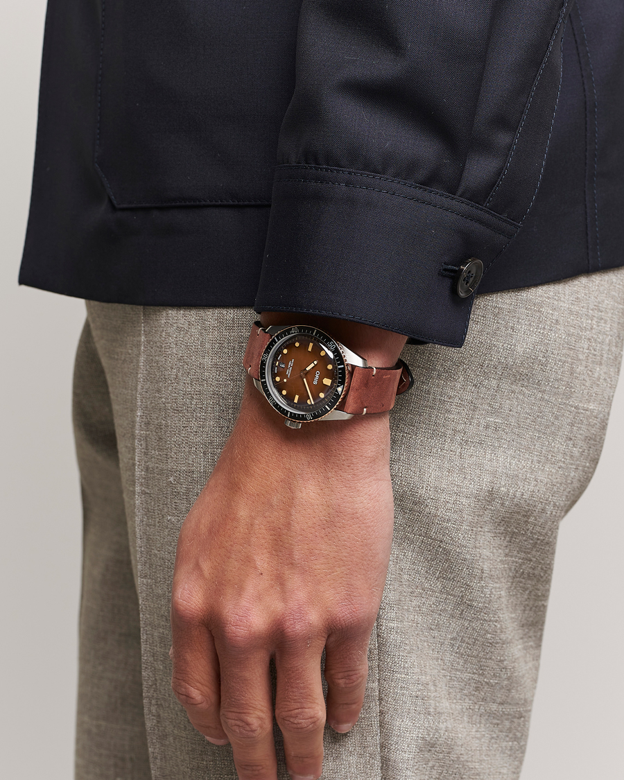 Herren | Oris Divers Sixty-Five 40mm Leather Bracelet Brown | Oris | Divers Sixty-Five 40mm Leather Bracelet Brown
