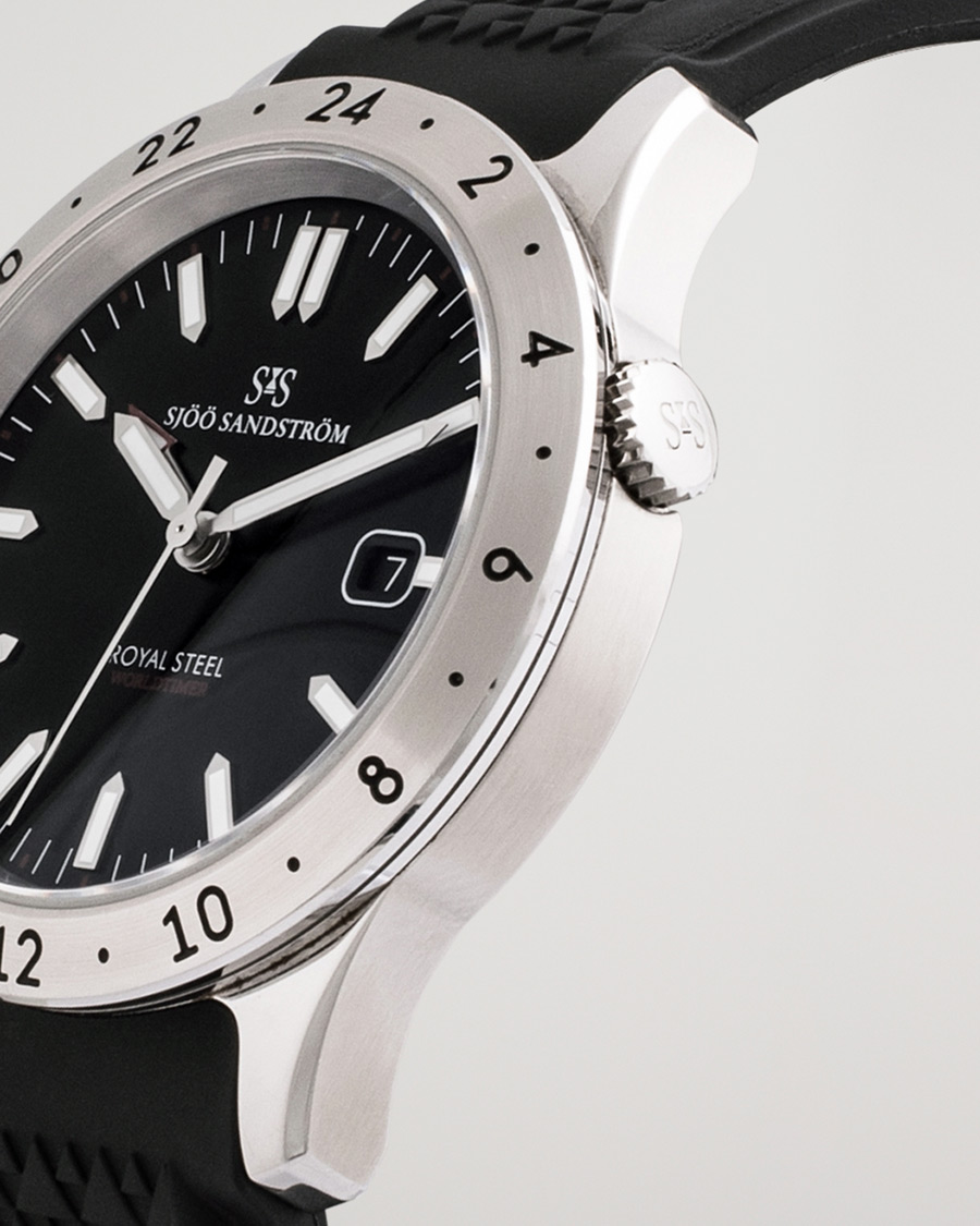Herren | Sjöö Sandström Pre-Owned Royal Steel Worldtimer 41mm SS-1841-WT | Sjöö Sandström Pre-Owned | Royal Steel Worldtimer 41mm SS-1841-WT