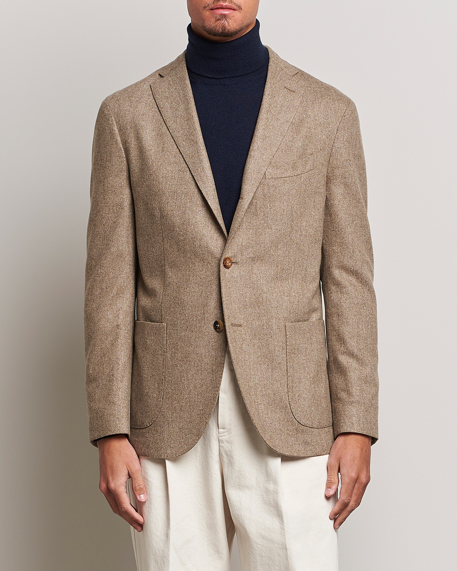 Herren | Sakkos | Boglioli | K Jacket Washed Flannel Blazer Beige