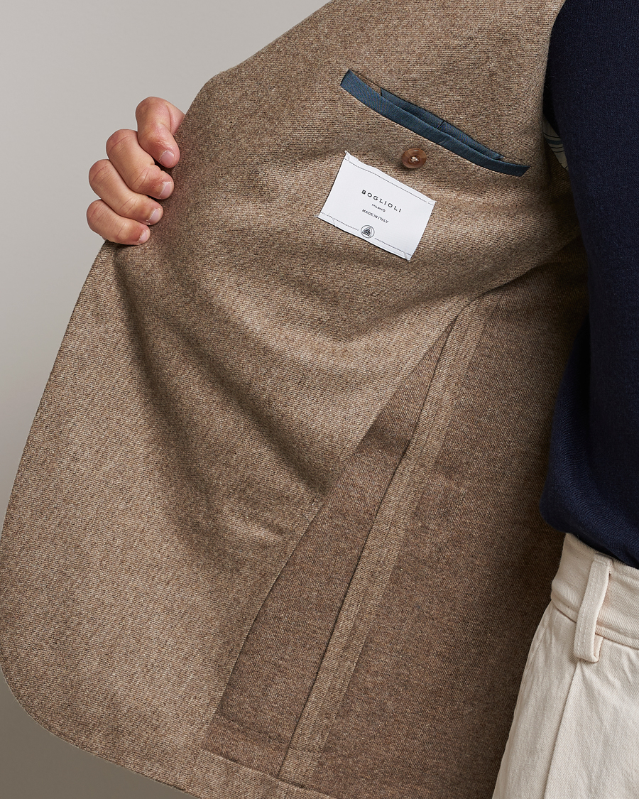 Herren | Sakkos | Boglioli | K Jacket Washed Flannel Blazer Beige