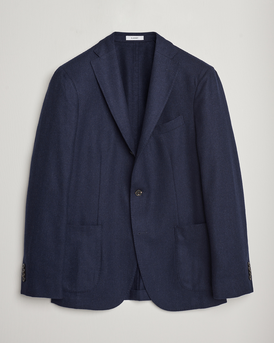 Herren | Sakkos | Boglioli | K Jacket Washed Flannel Blazer Navy