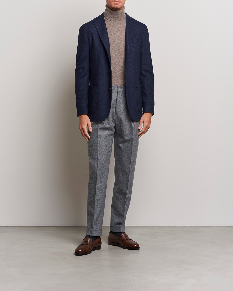 Herren | Sakkos | Boglioli | K Jacket Washed Flannel Blazer Navy