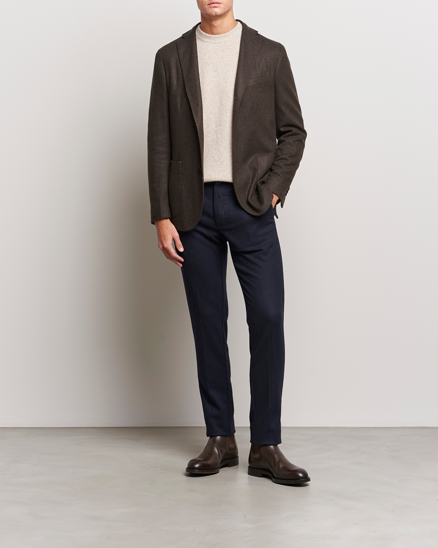 Herren | Sakkos | Boglioli | K Jacket Wool Herringbone Blazer Dark Brown