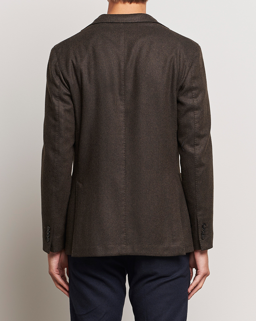 Herren | Sakkos | Boglioli | K Jacket Wool Herringbone Blazer Dark Brown