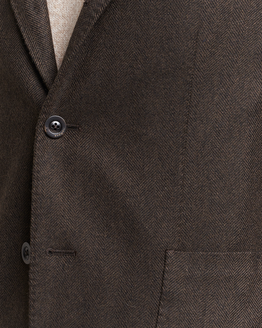 Herren | Sakkos | Boglioli | K Jacket Wool Herringbone Blazer Dark Brown
