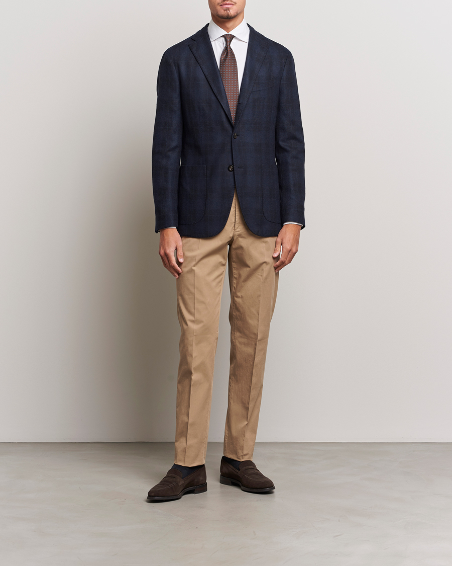 Herren | Sakkos | Boglioli | K Jacket Wool Herringbone Blazer Navy