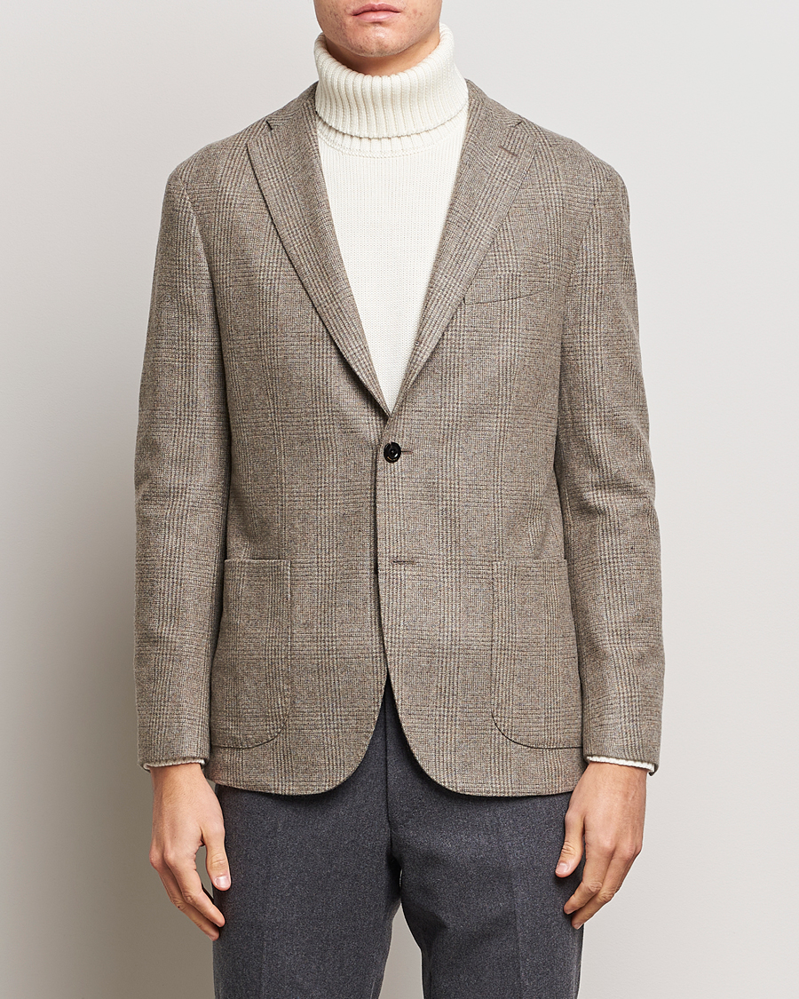 Herren | Sakkos | Boglioli | K Jacket Prince Of Wales Check Blazer Light Beige