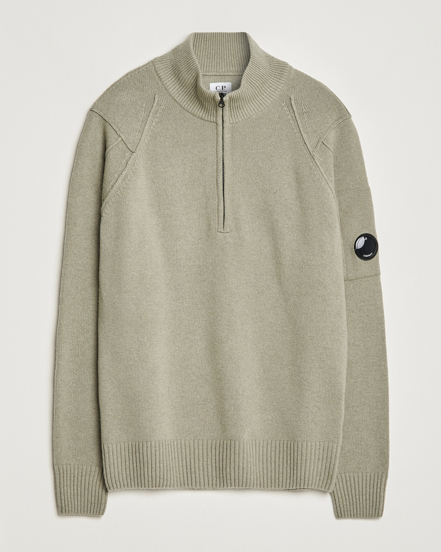 Herren | Pullover | C.P. Company | Lambswool Lens Half Zip Silver Sage