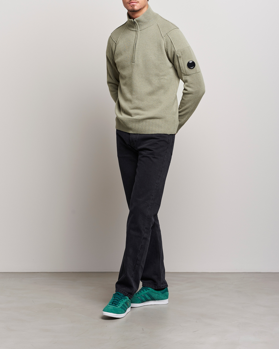 Herren | Pullover | C.P. Company | Lambswool Lens Half Zip Silver Sage