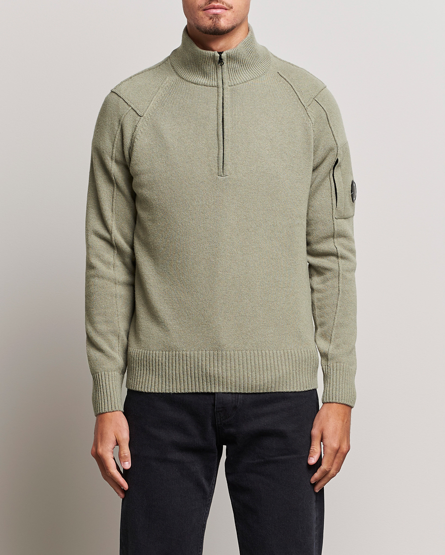 Herren | Pullover | C.P. Company | Lambswool Lens Half Zip Silver Sage