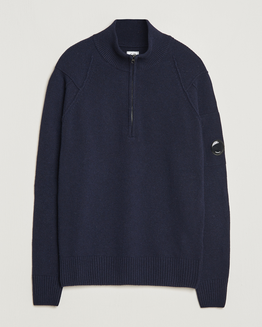 Herren | Pullover | C.P. Company | Lambswool Lens Half Zip Total Eclipse