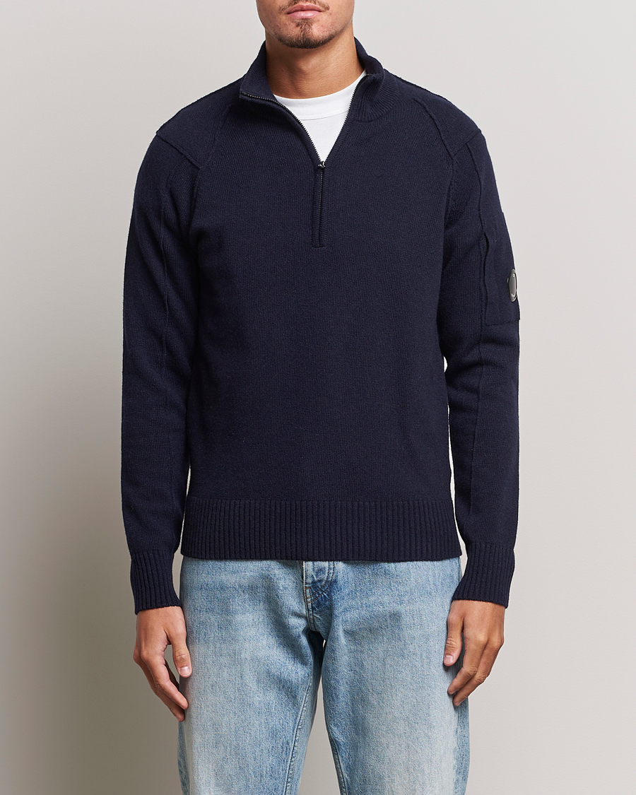 Herren | Pullover | C.P. Company | Lambswool Lens Half Zip Total Eclipse