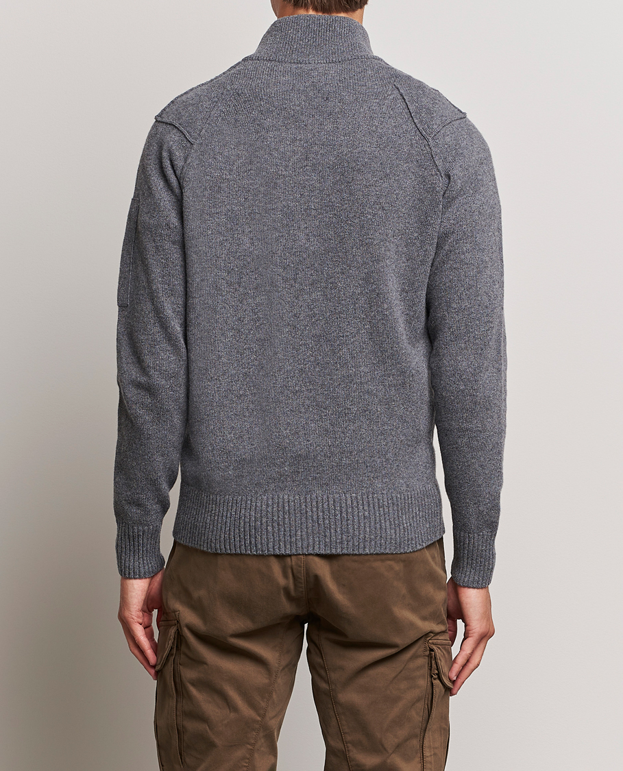 Herren | Pullover | C.P. Company | Lambswool Lens Half Zip Grey Marl
