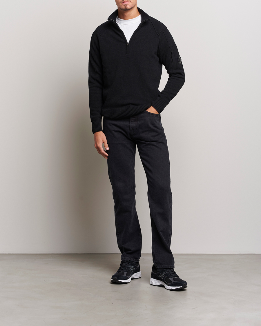 Herren | Pullover | C.P. Company | Lambswool Lens Half Zip Black