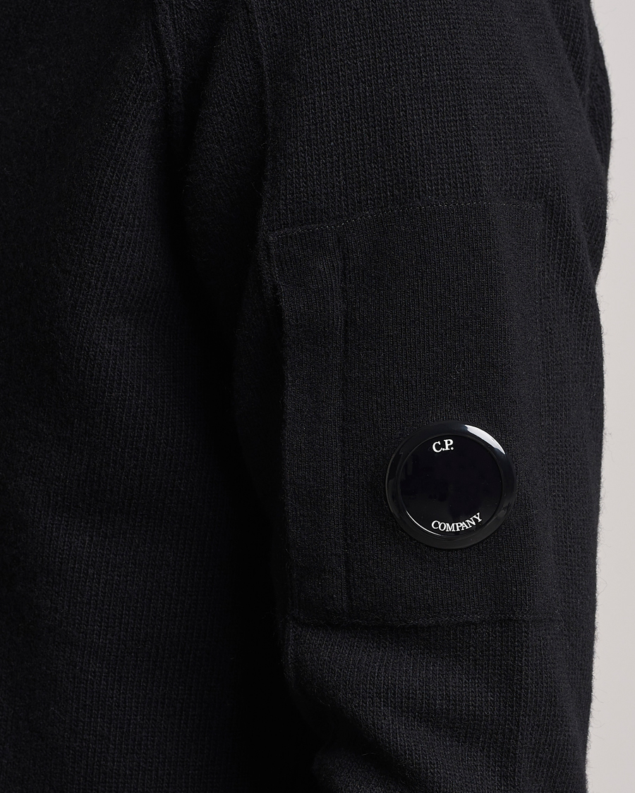 Herren | Pullover | C.P. Company | Lambswool Lens Half Zip Black