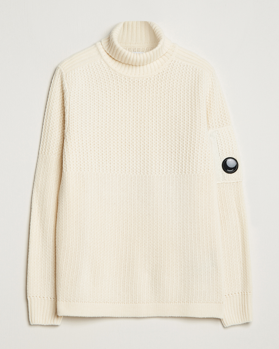 Herren | Pullover | C.P. Company | Heavy Knitted Lambswool Rollneck White